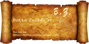 Batta Zoltán névjegykártya